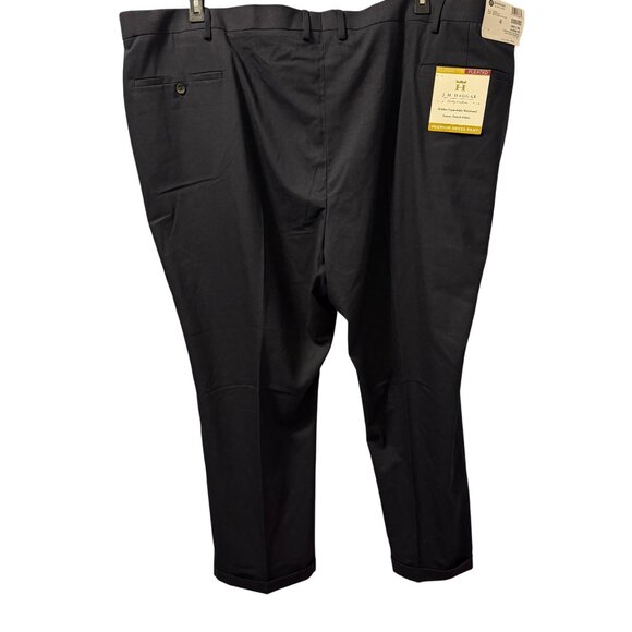 J.M. Haggar Big/Tall Pleated  Fit Dress Pants Dark Navy Hidden Expandable Waistb - Picture 10 of 11